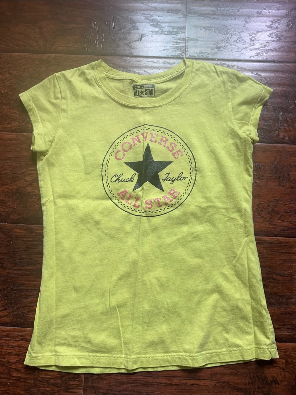 Converse Kids Neon Yellow Short Sleeve Chuck Taylor Graphic Tee size 10-12 or M